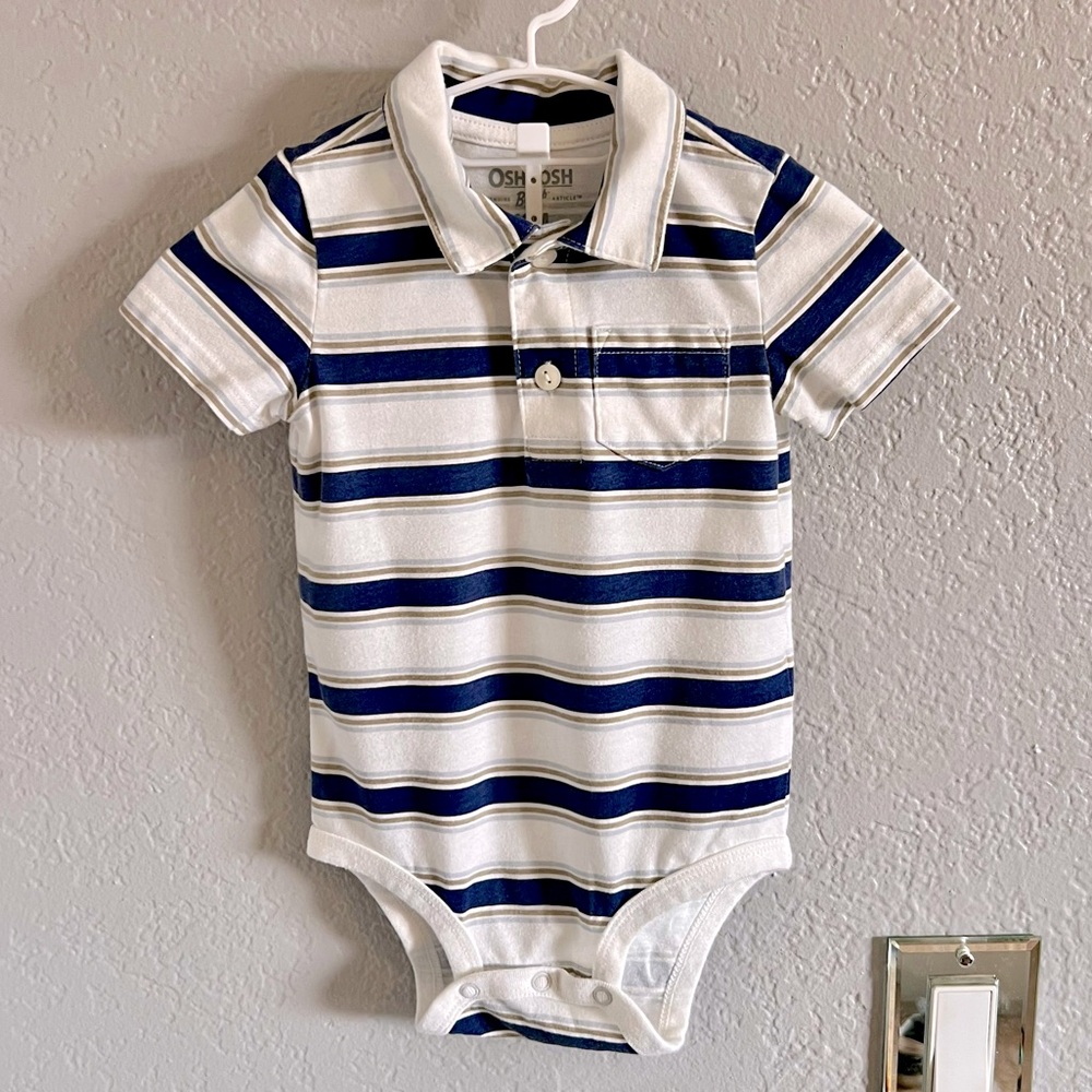 Striped Polo Bodysuit